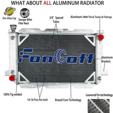 Aluminum 4 Rows Radiator For 1985-1997 Ford F150 F250 F350 Bronco 5.0/5.8/7.5L