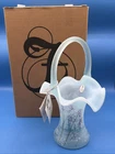Fenton 100th Anniversary 2005 Hand Painted Blue Art Glass Basket “Misty Morning”
