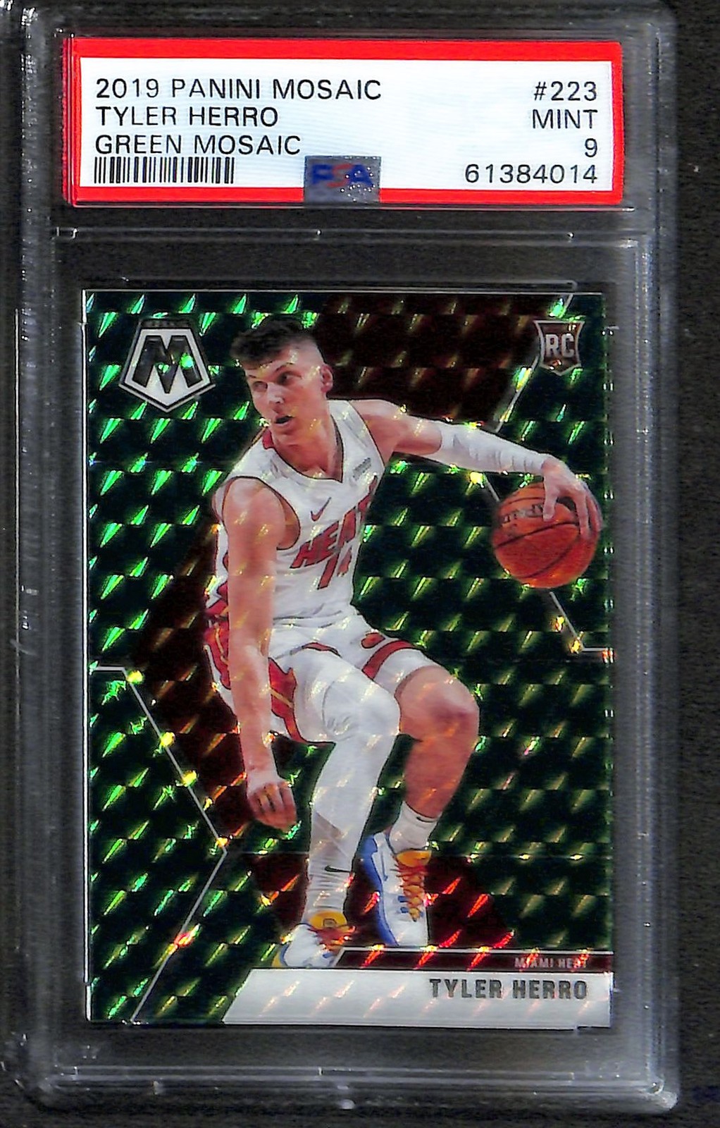 2019 Panini Mosaic 223 Tyler Herro Green Mosaic PSA 9