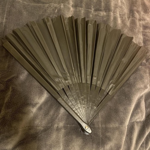 Black and Silver Gothic Folding Hand Fan