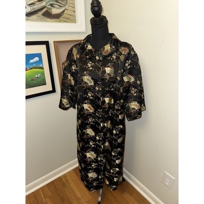 Vintage Handmade Kantha Jacket japanese Kimono Style Robe Fan Pattern One Size