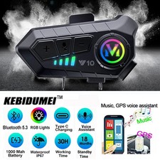Motorcycle Helmet Bluetooth Headset V5.3 IPX6 1000mAh Voice Control