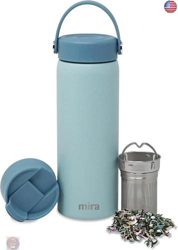 MIRA 18 oz Tea Infuser Thermos - Stainless Steel Travel Bottle with Removable