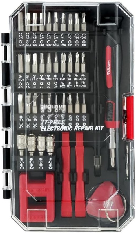 77-Piece Precision Tool Kit with Magnetic Screwdriver, Standard Size Bits and St