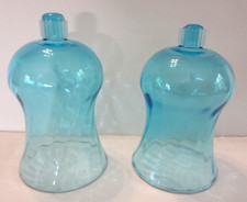 2 HOMCO Blue Traditions Swirl PEG vtg Votive Cup Candle Holders Turquoise Aqua