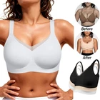 Women Plunge Bra No Underwire Push Up Jelly Bra Supportive Bralettes TShirt Bra