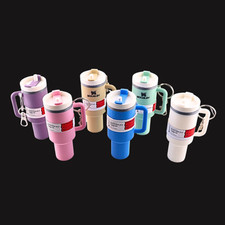 Mini Stanley Cup Keychain with Hidden Storage Screw-Off Lid for Chapstick,