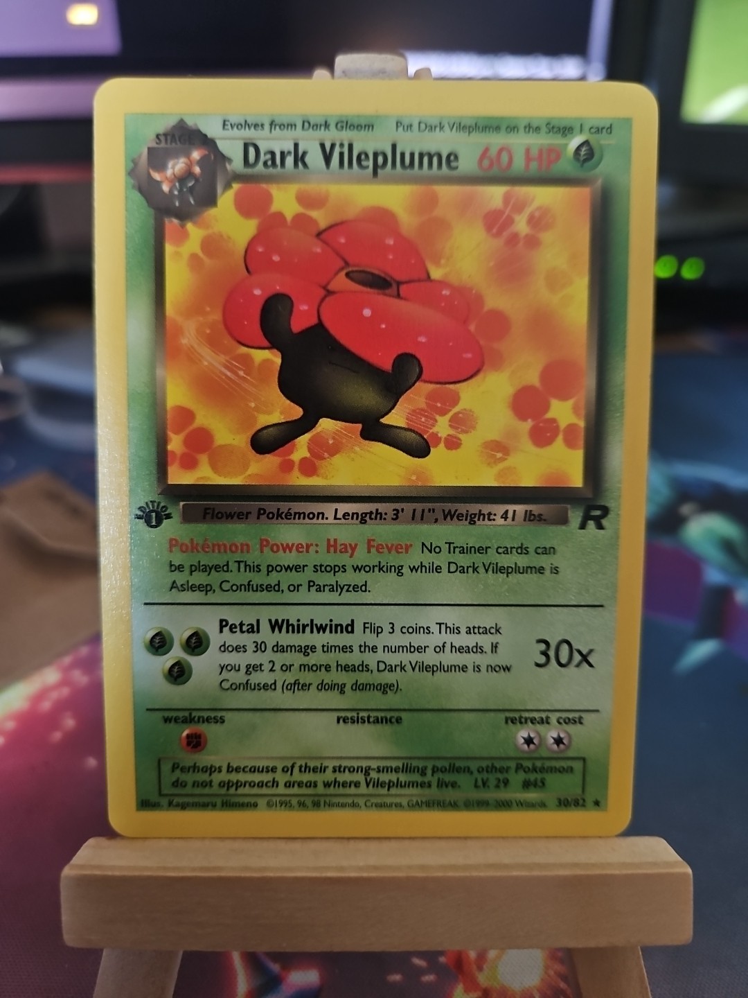 Pokémon TCG Dark Vileplume 30/82 1st Edition Non Holo Rare Near Mint Very Clean!