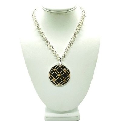 Premier Designs Full Circle Reversible Necklace Color Black/Silver   SHIPS FREE