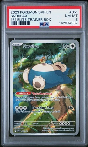 2023 POKEMON SVP EN-SV BLACK STAR PROMO 151 ELITE TRAINER BOX #051 SNORLAX PSA 8