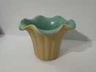 Red Wing Rumrill 242 Matte Glaze Two Color Ruffled Vintage Pottery Vase Rum Rill