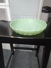 Vintage Green Jadeite Bubble Serving Bowl Fire King Anchor Hocking 8.5"