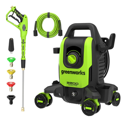 #ad GreenWorks 2200 PSI 1.2 GPM Four Weel Electric Pressure Washer with 5 Nozzles $129.99