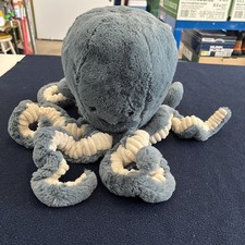Jellycat London Storm Octopus Plush Large Teal Blue Soft Toy Collectible Retired