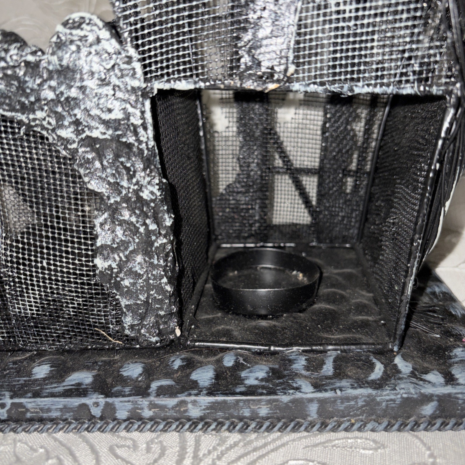 Vintage Halloween Black Metal HAUNTED HOUSE Tea Light Holder 17” T | eBay