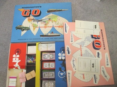 GO - INTERNATIONALES REISESPIEL - 60ER JAHRE WADDINGTONS - BRETTSPIEL - KOMPLETT L1