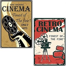Wall Art Decor Rustic Poster for Home Movie Night Party Theater Cafe Wall Decor