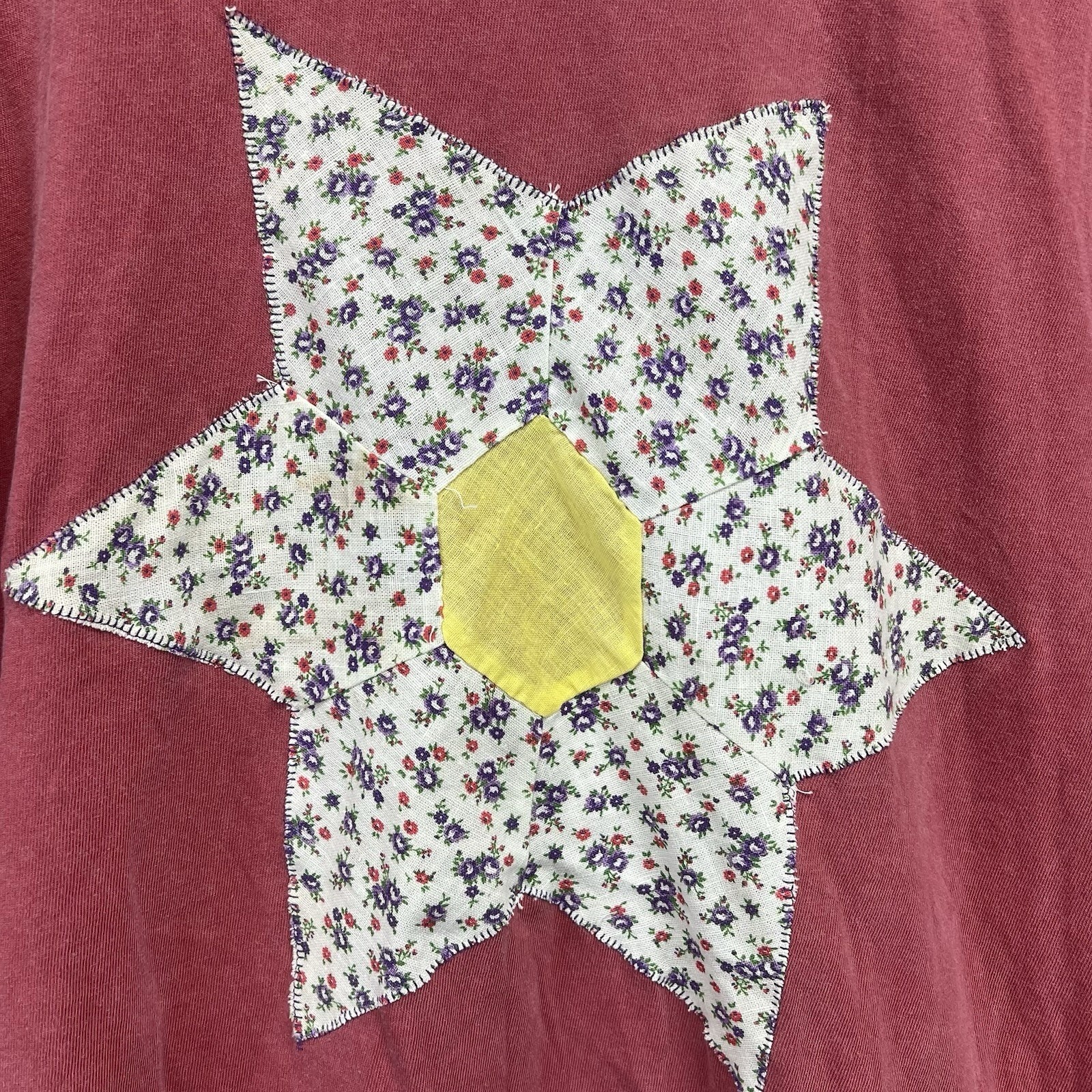 Upcycled Vintage Feedsack Star Patchwork Medium C… - image 2