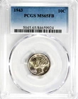 1943 Mercury Dime PCGS MS65 FB #GA6-24