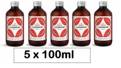 5 Flaschen Charak Livomyn Sirup je 100 ml für Lebergesundheit, Verdauung & En...