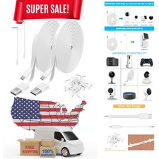 2 Pack 20FT Power Extension Cable Compatible with Wyze Cam V4,Wyze Cam v3,Wyz...