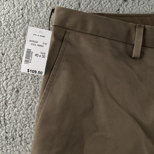 Jos A Bank Mens Pants Khaki Size 40x30 Traveler Collection 100% Cotton - Picture 3 of 17