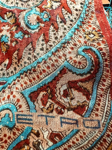 New EXQUISITE ETRO  silk SCARF, 16X140cm, Turquoise