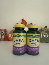 (2 pack) Spring Valley DHEA 50mg Tablets, Dietary Supplement, 50 Count
