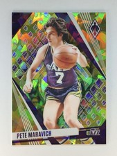 2023-24 Panini Phoenix Pete Maravich Yellow Cracked Ice /175 Utah Jazz HOF NBA