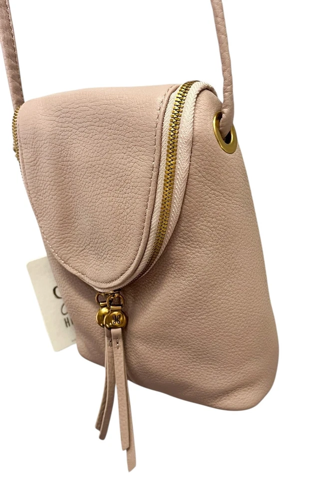 HOBO Fern Messenger Bag W/Top Zip Closure Fabric Lining Geniue Leather Lotus NWT - Image 3 of 4