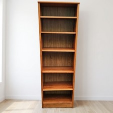 Large Danish Teak Bookcase Book adjust height Shelves Retro Shelving Unit 183cm 