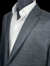 BIG TALL LAUREN RALPH LAUREN GRAY BLUE CHECK PLAID SPORT COAT SZ 52L