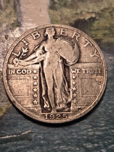 1925 NMM Silver Standing Liberty U.S. quarter F