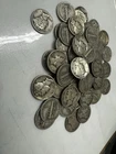 Pre 1964 Mercury dimes 70 Dimes U.S. Coins 90% Silver 10 Cent U.S. Mint 70 Coins