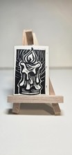 Original ACEO Linocut Art Card Candle #1 by Ayla Joyner  Edition of 25; 3 of 25 