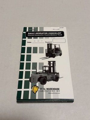Brand New x2 Ideal Warehouse Forklift Daily Operator Checklist Pads