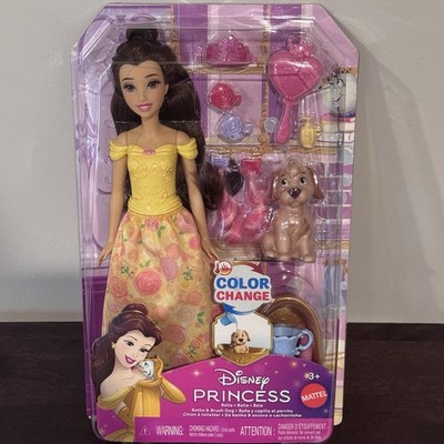 Disney Princess Bathe & Brush DOG & BELLE 11'' Doll w/Accessories (2024, Mattel)