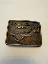 Hebilla de cinturón de mezcal Monte Albán vintage