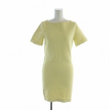 Gucci Midi Dress Short Sleeve Round Neck Diamond Quilted XS Yellow Women