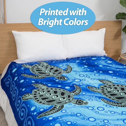 Meeresschildkröte Fleecedecke für Bett, 75" x 90" Queen Size Meeresschildkröte Fleece Thr... - Bild 4 von 7