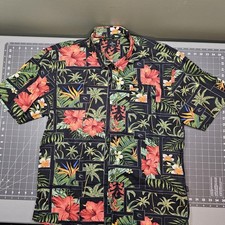Rip Curl Hawaiian Shirt Mens XL Floral Fiji Made Beach Surfing Island Read