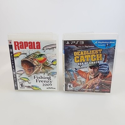Lot 2 Rapala Fishing Frenzy & Dealiest Catch  PlayStation 3 PS3 Games Complete 