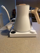 Fellow Stagg EKG Pro Electric Pour-Over Kettle- White with Walnut Handle