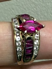 14k Gold And Sterling Silver Ring Size 7 . New