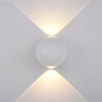 Weiß Moderne Wandleuchte Leuchter AußEnlampe Garten 140Lm 2X4W/Led IP54