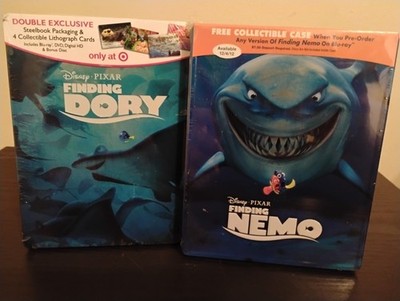 Disney FINDING NEMO And Finding Dory Blu Ray Steelbooks Sealed New