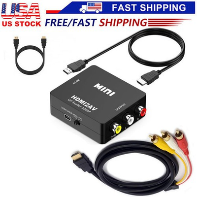 #ad HDMI To RCA AV Adapter Converter Cable CVBS 3RCA 1080P Composite Video Audio $9.99