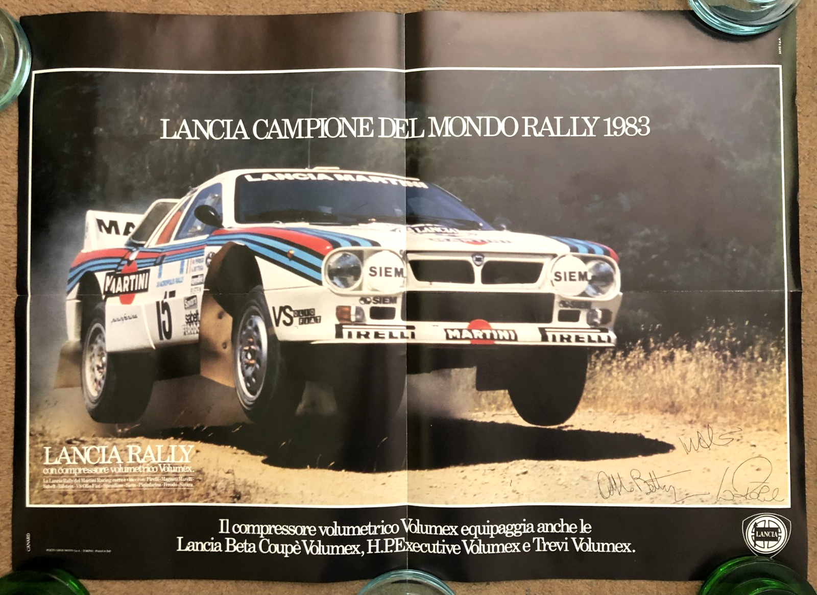 LANCIA 03 RALLY Factory Poster - WORLD CHAMPIONSHIP WINNERS 1983 - Excellent