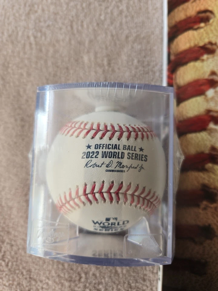 2022 World Series Souvenir Game Program And Baseball - Image 2 of 4