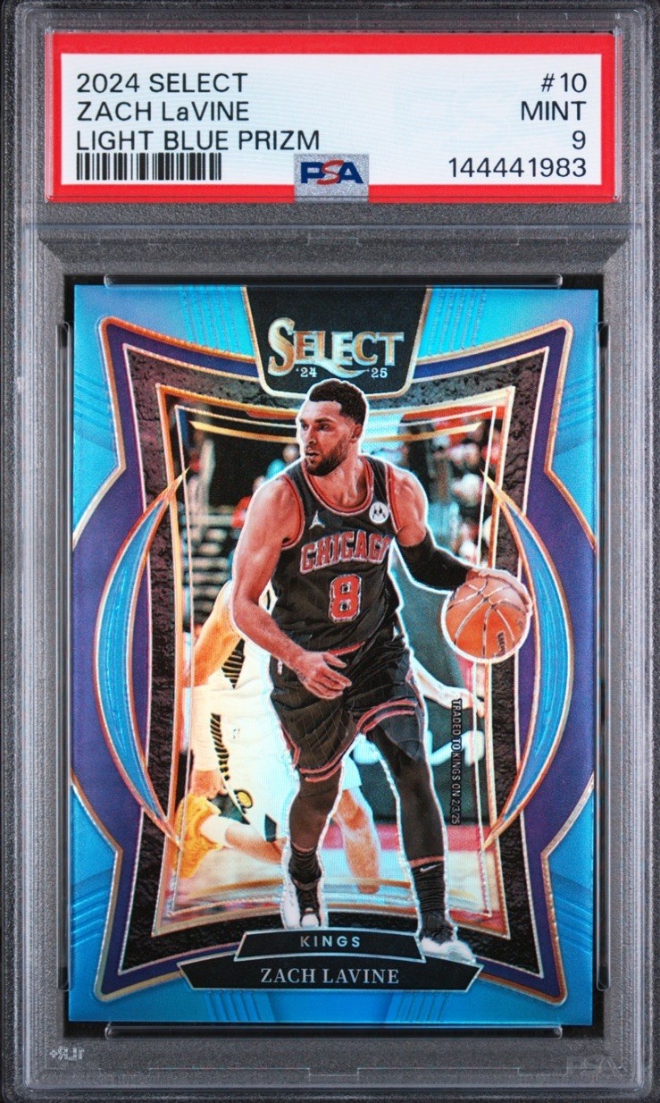 2024-25 Select Concourse Zach LaVine #10 Light Blue Prizm /299 PSA 9 POP 1!!! view 1